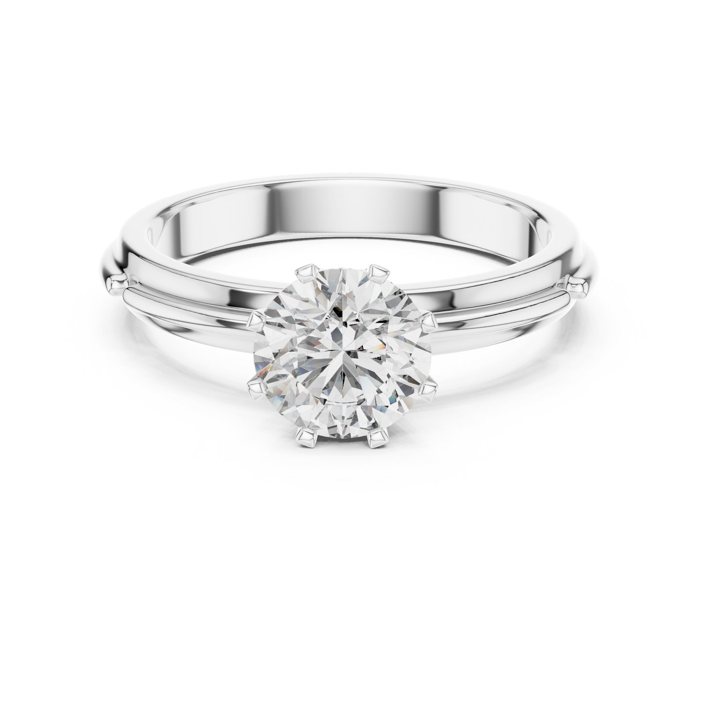 Rose Gold Round Lab Grown Diamond Engagement Ring – Six Prong Solitaire