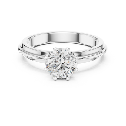 Rose Gold Round Lab Grown Diamond Engagement Ring – Six Prong Solitaire