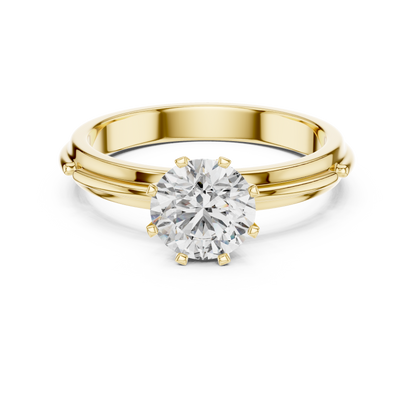 Rose Gold Round Lab Grown Diamond Engagement Ring – Six Prong Solitaire