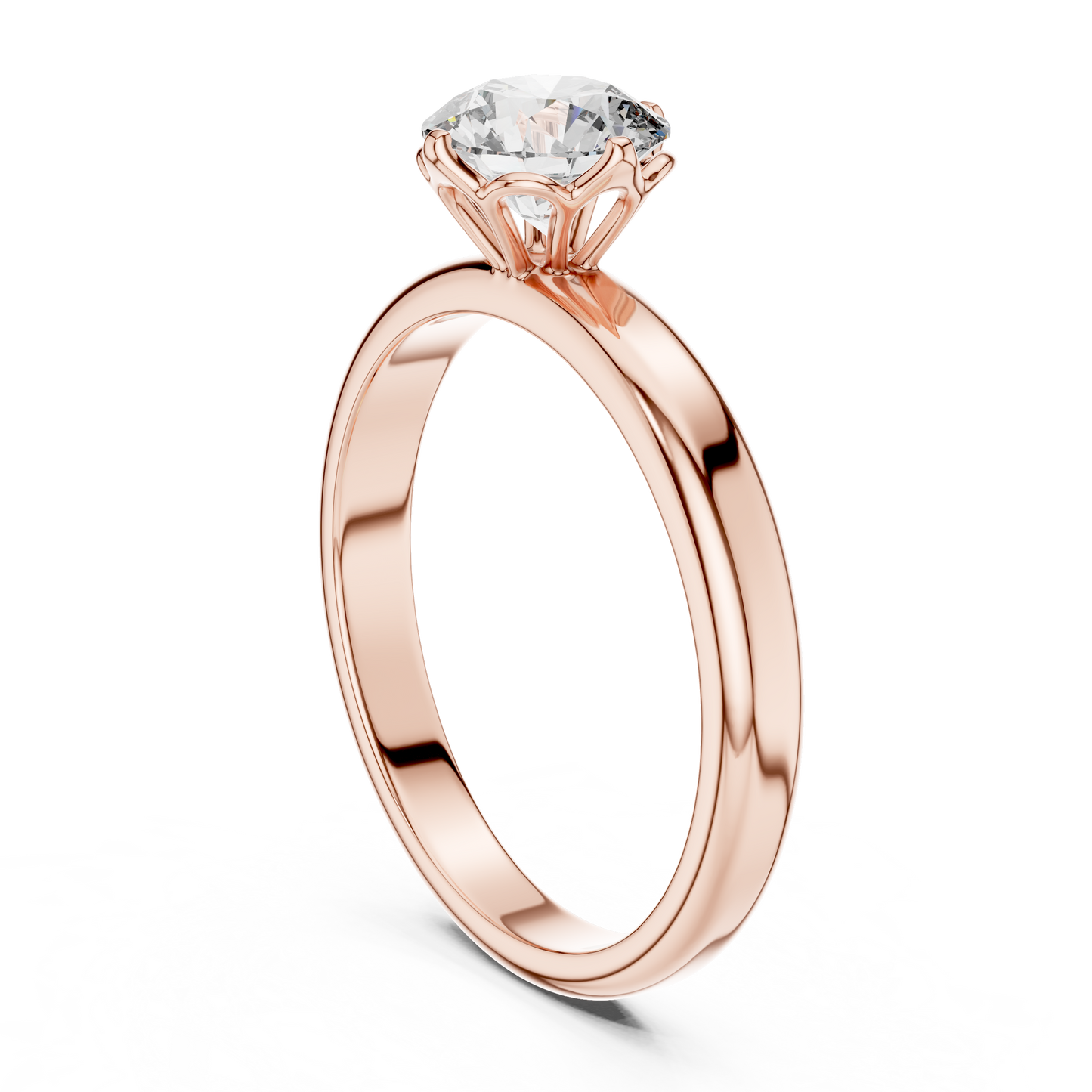 Round Cut Lab Grown Diamond Solitaire Ring in White Gold | Classic Engagement Ring