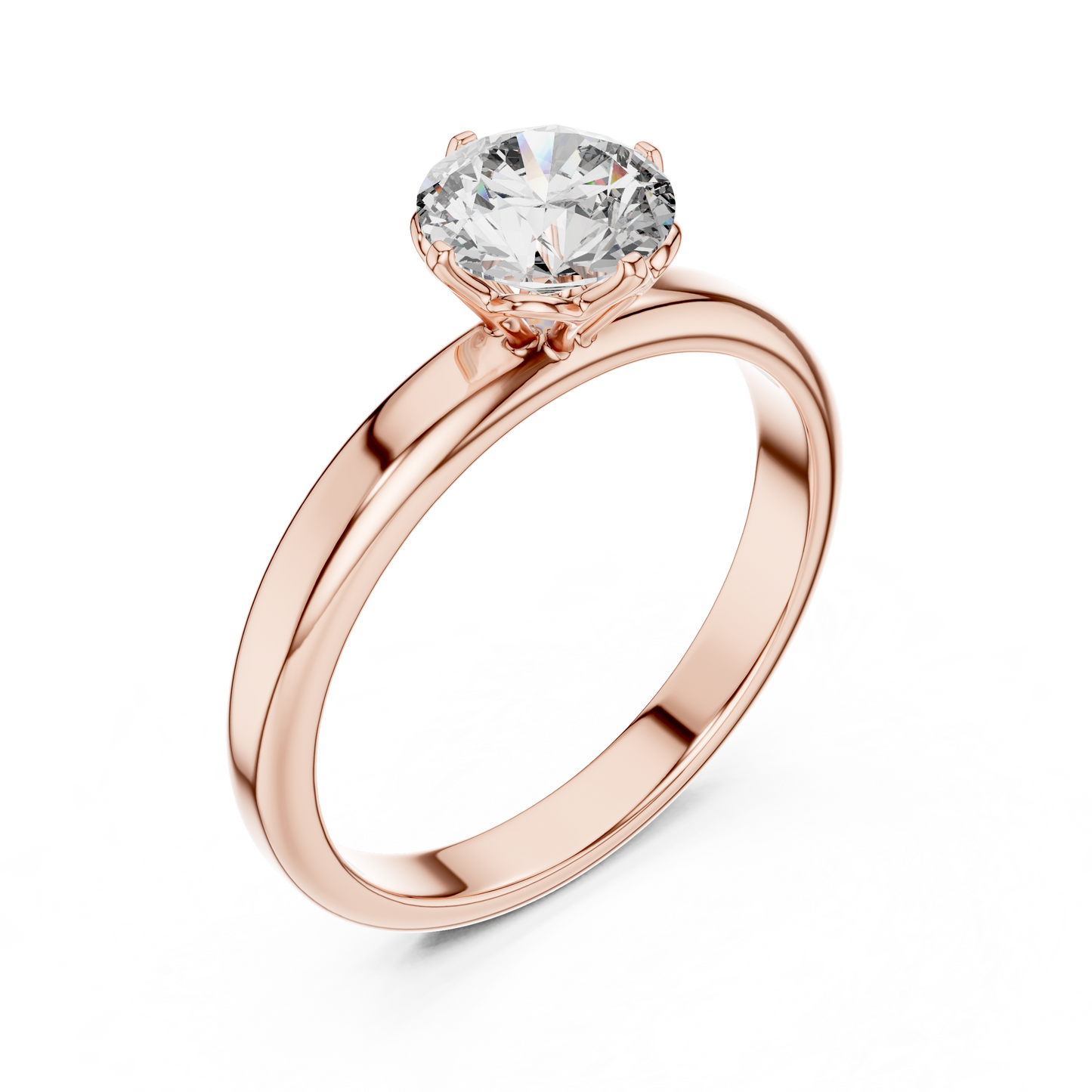 Round Cut Lab Grown Diamond Solitaire Ring in White Gold | Classic Engagement Ring