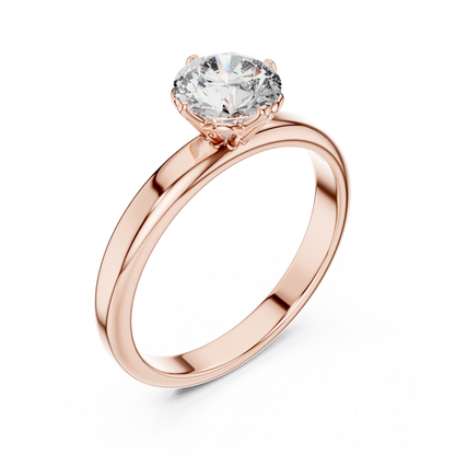 Round Cut Lab Grown Diamond Solitaire Ring in White Gold | Classic Engagement Ring