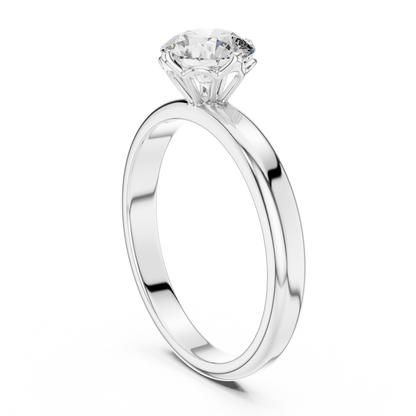 Round Cut Lab Grown Diamond Solitaire Ring in White Gold | Classic Engagement Ring