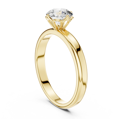 Round Cut Lab Grown Diamond Solitaire Ring in White Gold | Classic Engagement Ring
