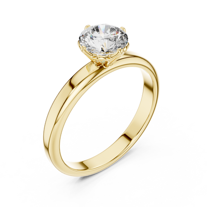 Round Cut Lab Grown Diamond Solitaire Ring in White Gold | Classic Engagement Ring