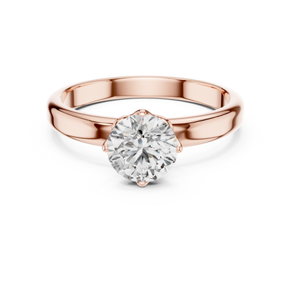 Round Cut Lab Grown Diamond Solitaire Ring in White Gold | Classic Engagement Ring