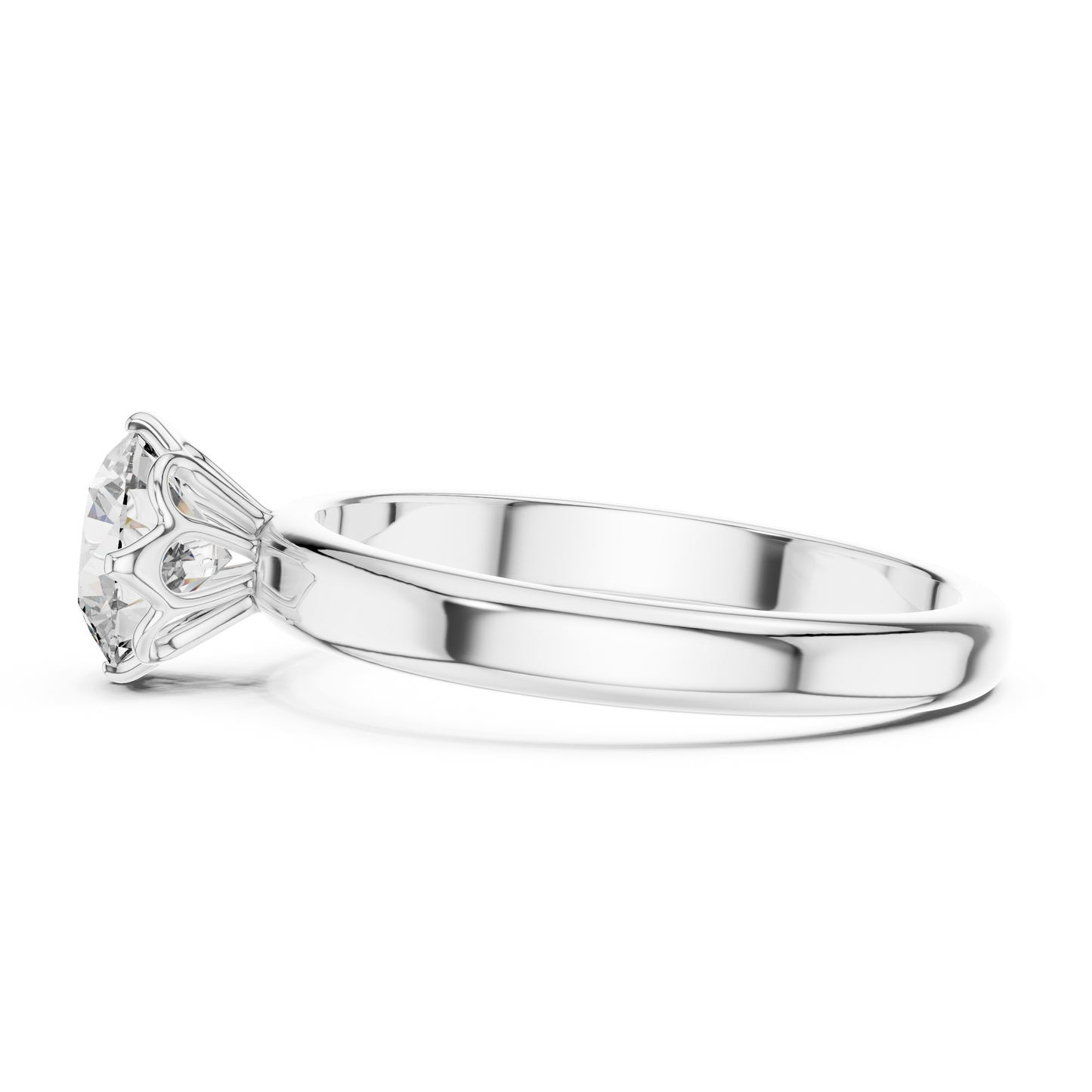 Round Cut Lab Grown Diamond Solitaire Ring in White Gold | Classic Engagement Ring