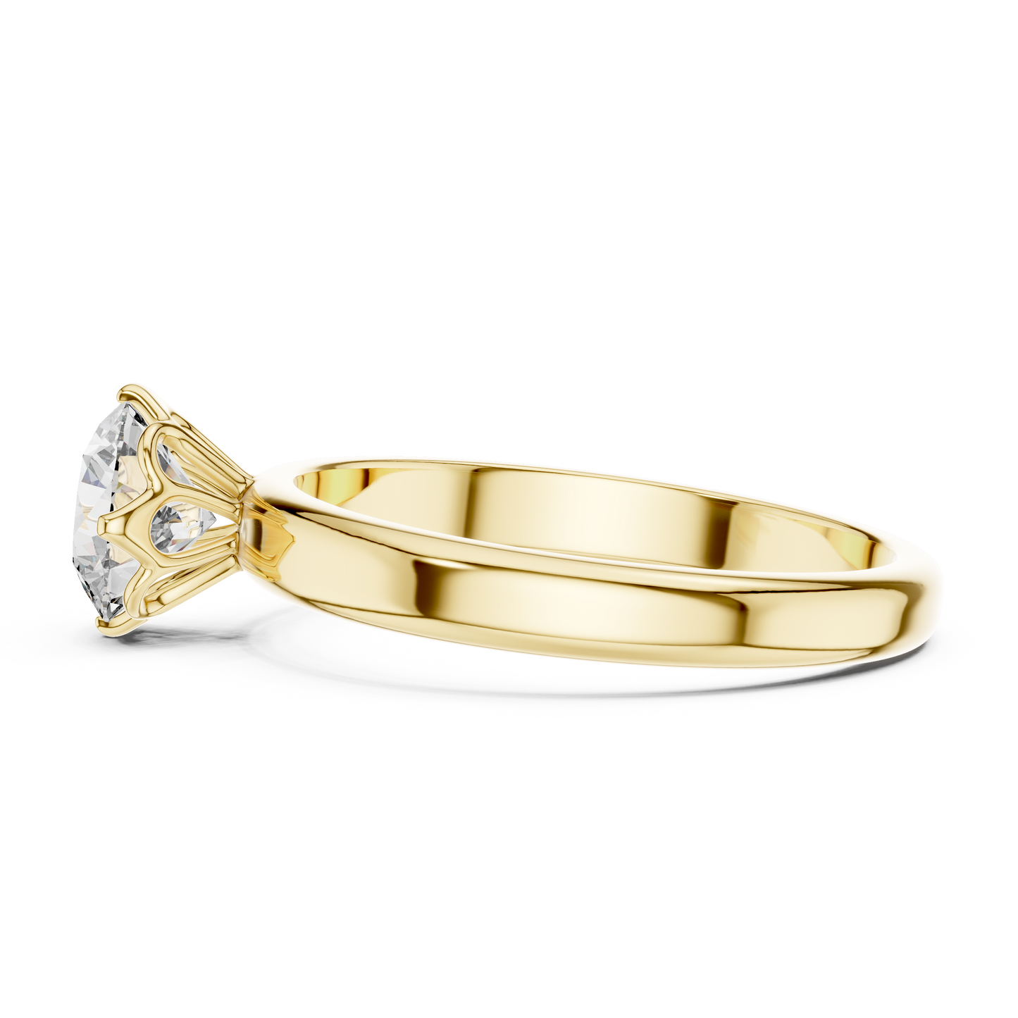 Round Cut Lab Grown Diamond Solitaire Ring in White Gold | Classic Engagement Ring