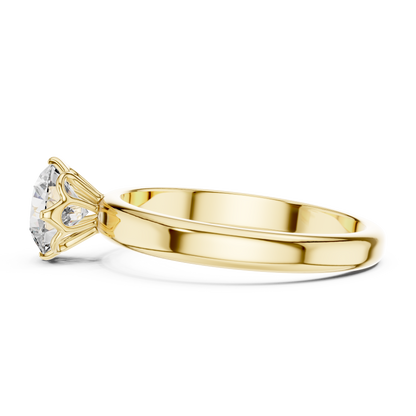 Round Cut Lab Grown Diamond Solitaire Ring in White Gold | Classic Engagement Ring