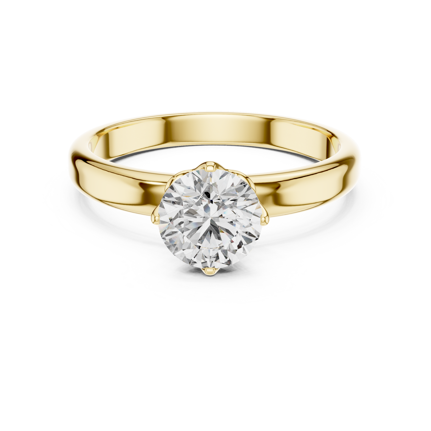 Round Cut Lab Grown Diamond Solitaire Ring in White Gold | Classic Engagement Ring