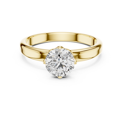 Round Cut Lab Grown Diamond Solitaire Ring in White Gold | Classic Engagement Ring