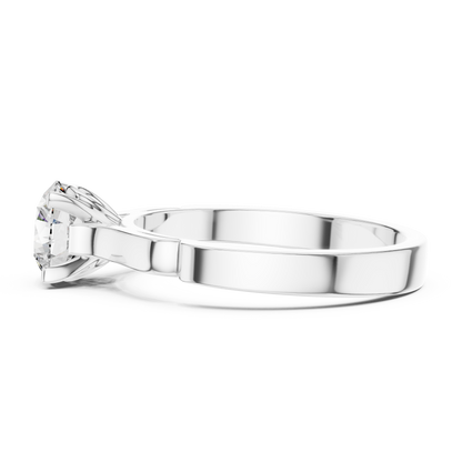 Round Cut Lab Grown Diamond Solitaire Ring in White Gold | Modern Engagement Ring