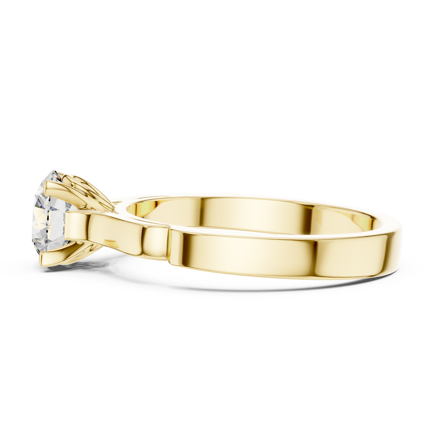 Round Cut Lab Grown Diamond Solitaire Ring in White Gold | Modern Engagement Ring