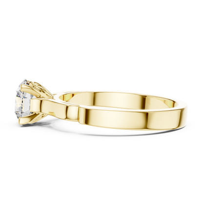 Round Cut Lab Grown Diamond Solitaire Ring in White Gold | Modern Engagement Ring