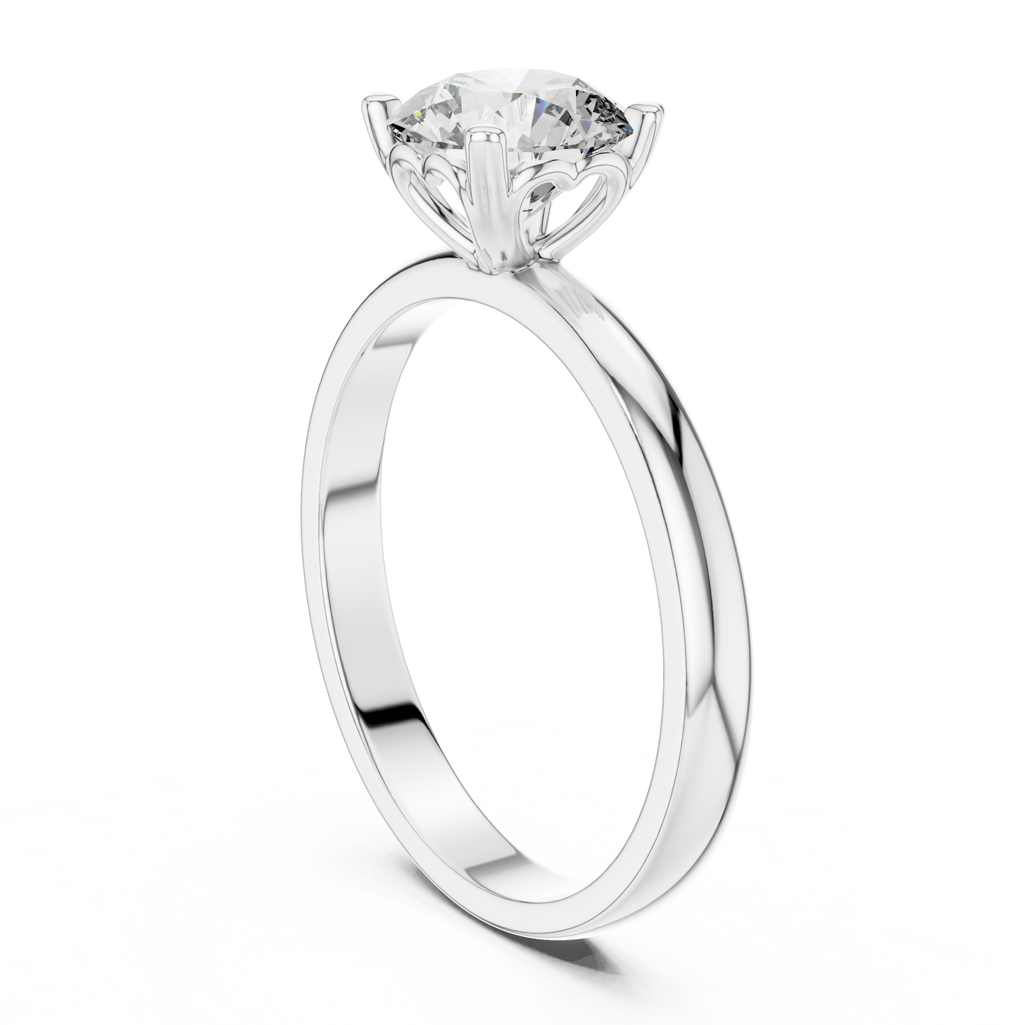 Round Cut Lab Grown Diamond Solitaire Engagement Ring in Rose Gold