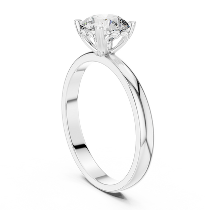 Round Cut Lab Grown Diamond Solitaire Engagement Ring in Rose Gold