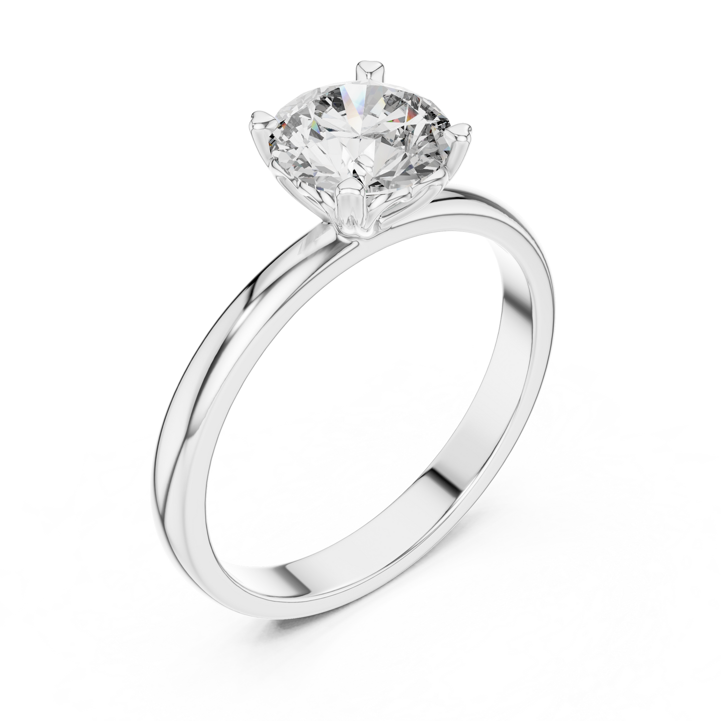 Round Cut Lab Grown Diamond Solitaire Engagement Ring in Rose Gold