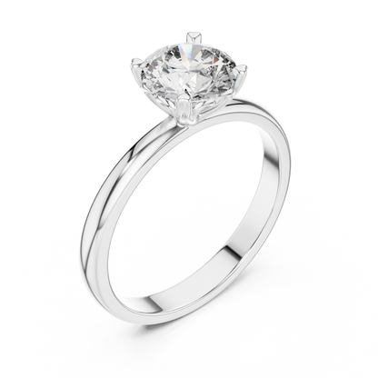 Round Cut Lab Grown Diamond Solitaire Engagement Ring in Rose Gold