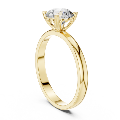 Round Cut Lab Grown Diamond Solitaire Engagement Ring in Rose Gold
