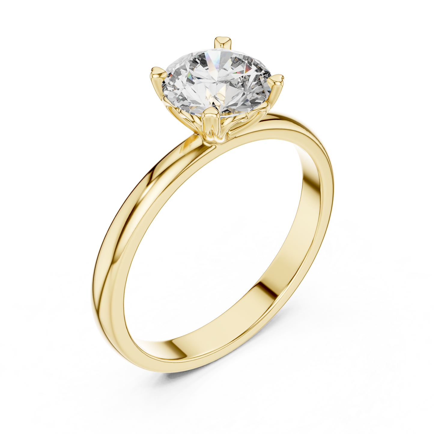 Round Cut Lab Grown Diamond Solitaire Engagement Ring in Rose Gold