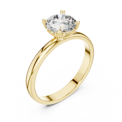 Round Cut Lab Grown Diamond Solitaire Engagement Ring in Rose Gold