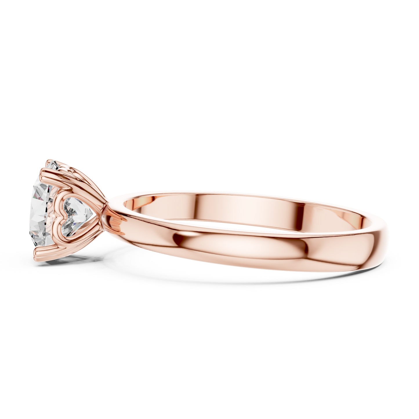 Round Cut Lab Grown Diamond Solitaire Engagement Ring in Rose Gold