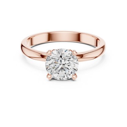 Round Cut Lab Grown Diamond Solitaire Engagement Ring in Rose Gold