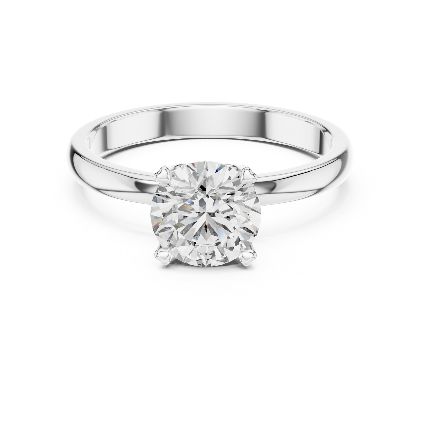 Round Cut Lab Grown Diamond Solitaire Engagement Ring in Rose Gold