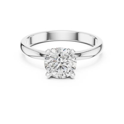 Round Cut Lab Grown Diamond Solitaire Engagement Ring in Rose Gold