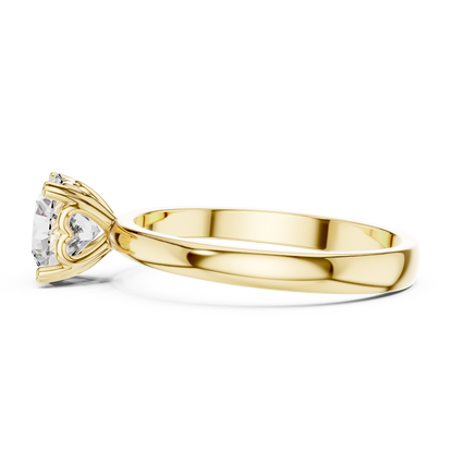Round Cut Lab Grown Diamond Solitaire Engagement Ring in Rose Gold