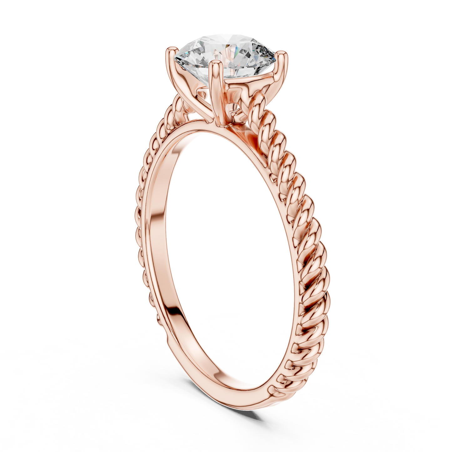 Twisted Shank Lab Grown Diamond Engagement Ring