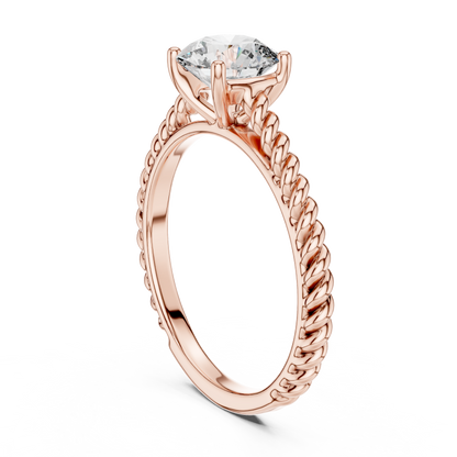 Twisted Shank Lab Grown Diamond Engagement Ring