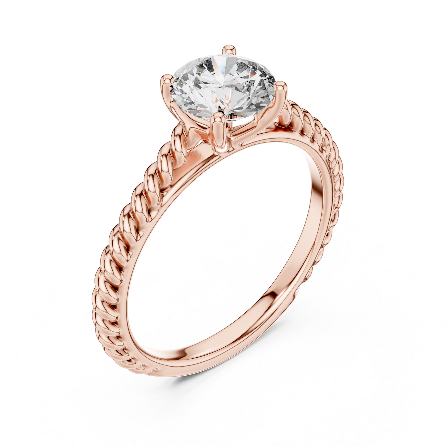 Twisted Shank Lab Grown Diamond Engagement Ring