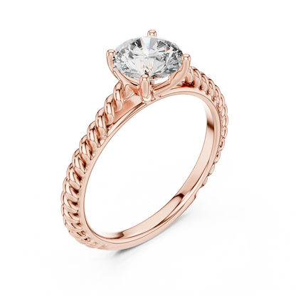 Twisted Shank Lab Grown Diamond Engagement Ring