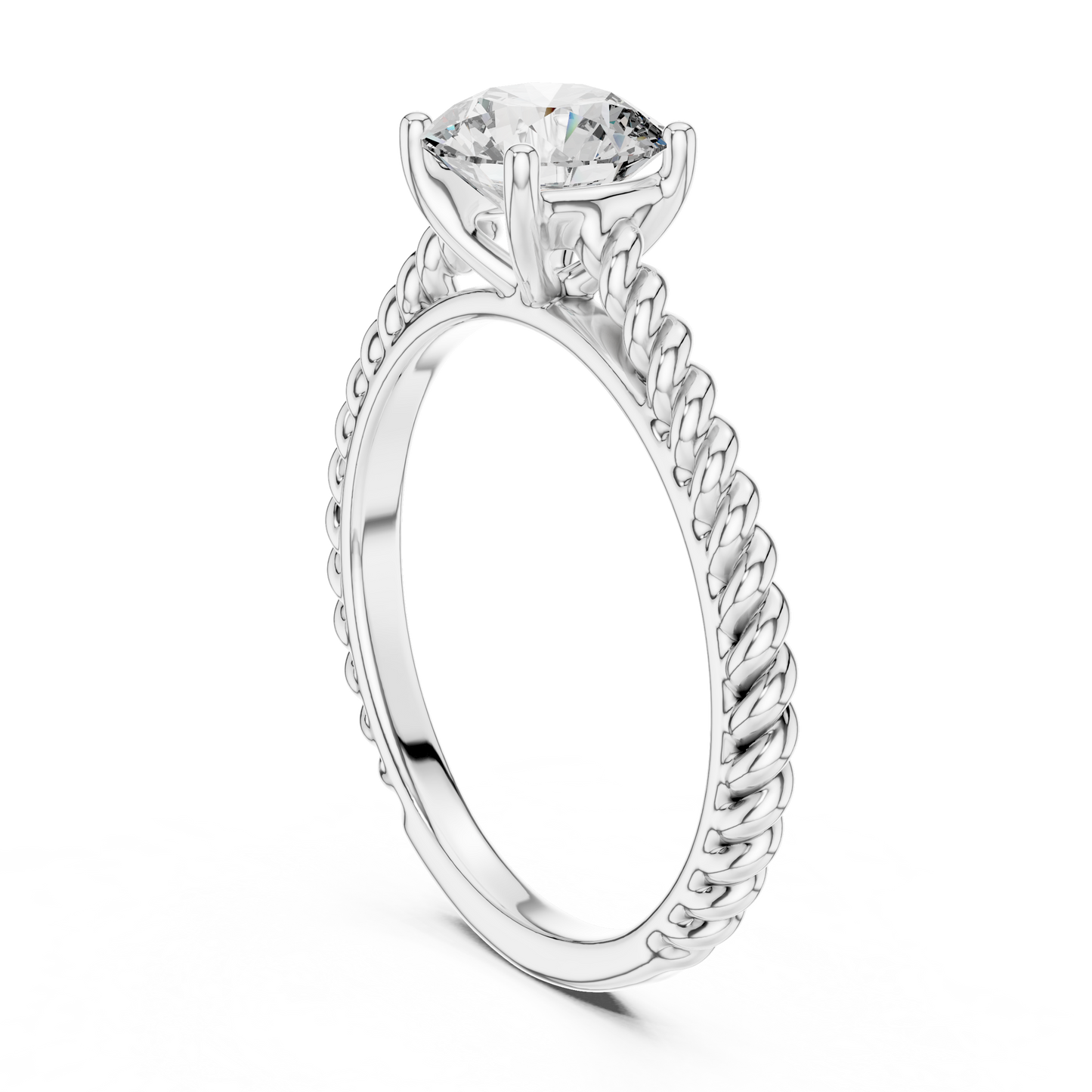 Twisted Shank Lab Grown Diamond Engagement Ring
