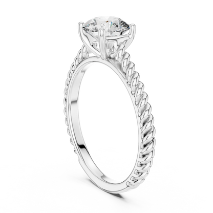 Twisted Shank Lab Grown Diamond Engagement Ring