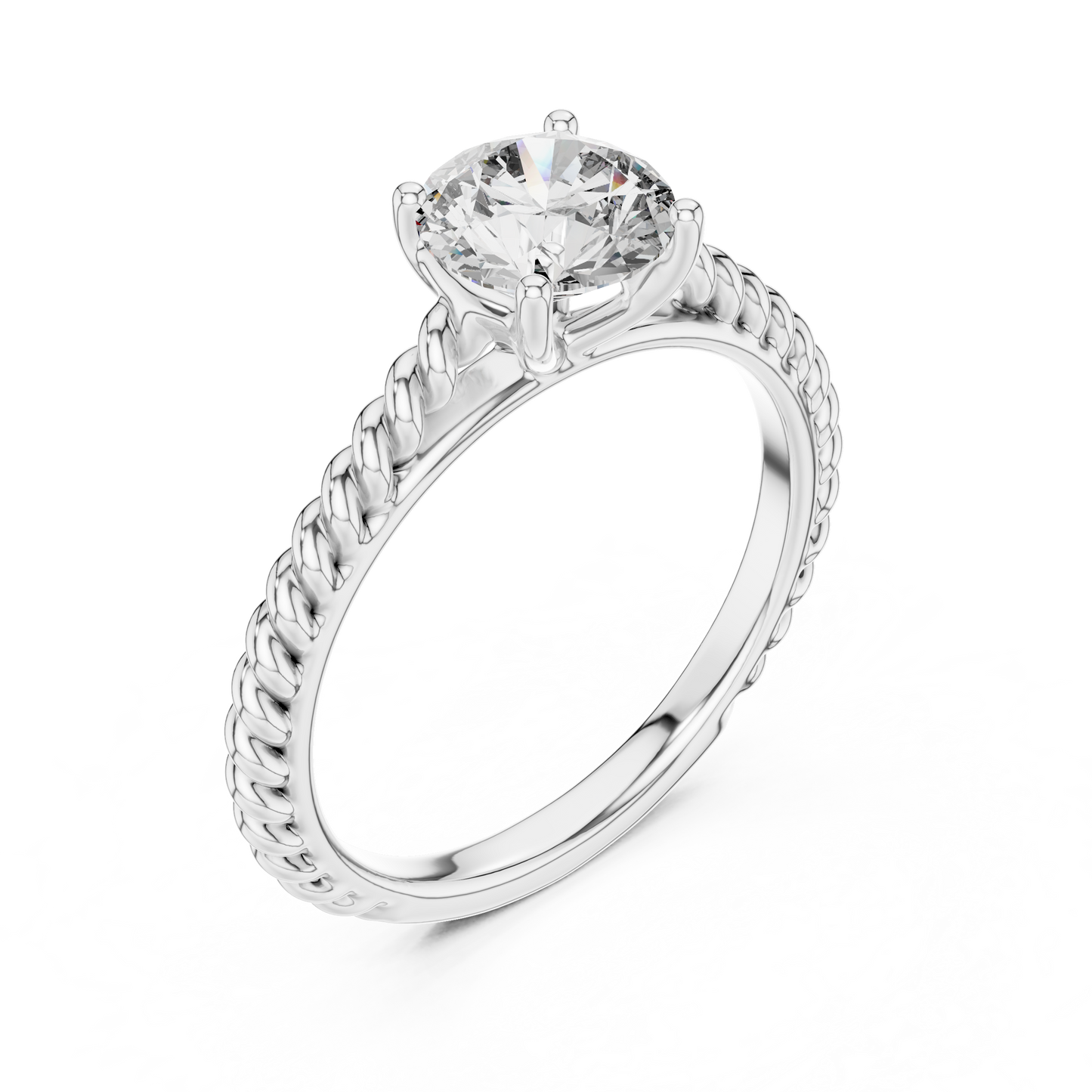 Twisted Shank Lab Grown Diamond Engagement Ring