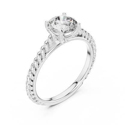 Twisted Shank Lab Grown Diamond Engagement Ring