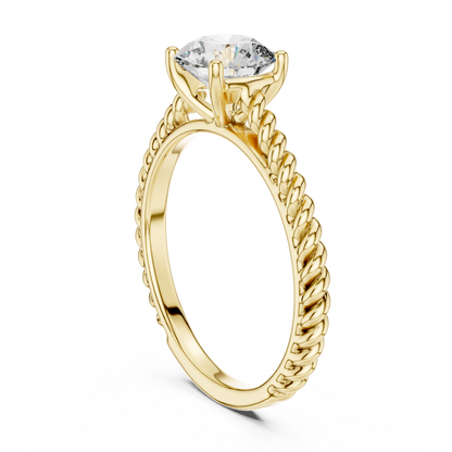 Twisted Shank Lab Grown Diamond Engagement Ring
