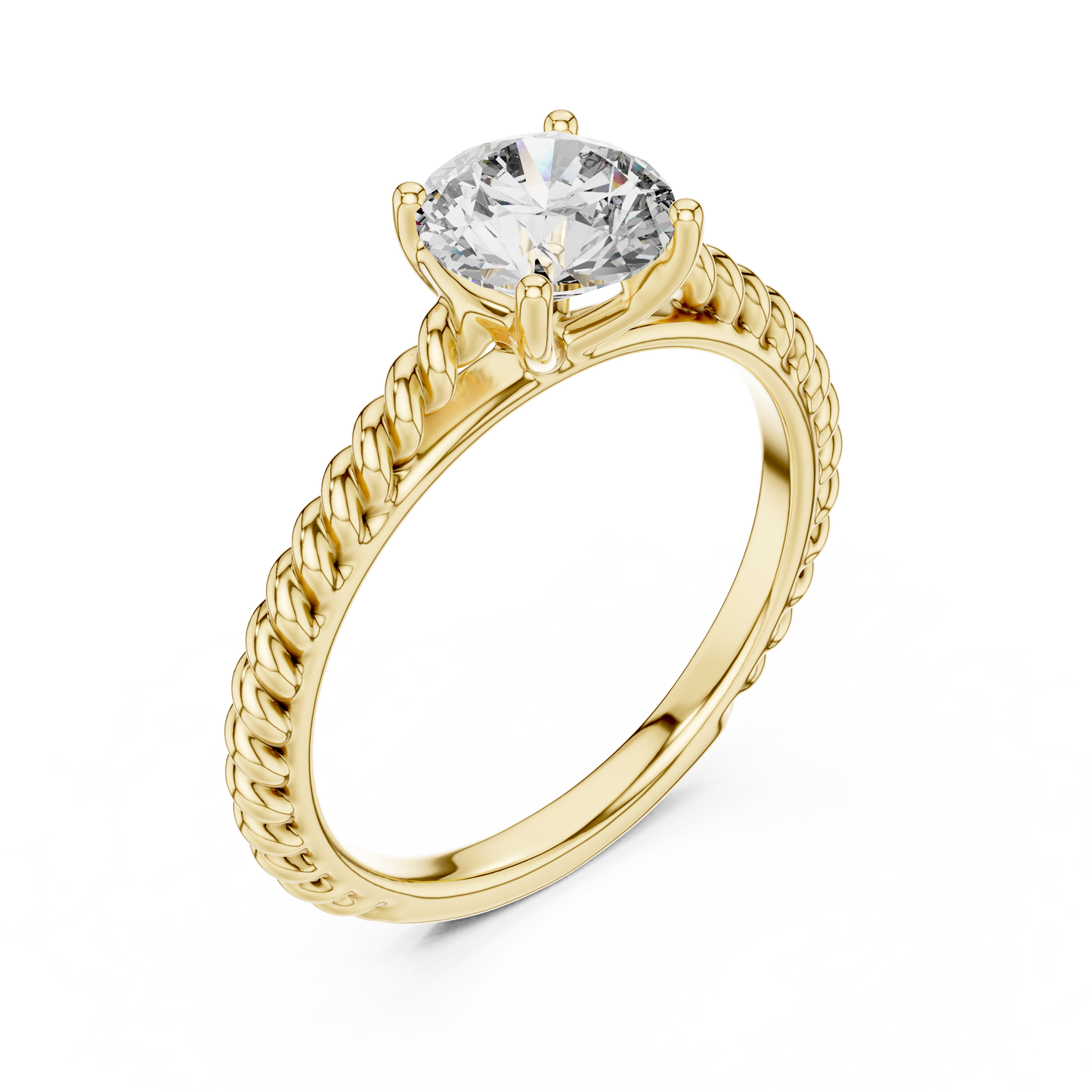 Twisted Shank Lab Grown Diamond Engagement Ring