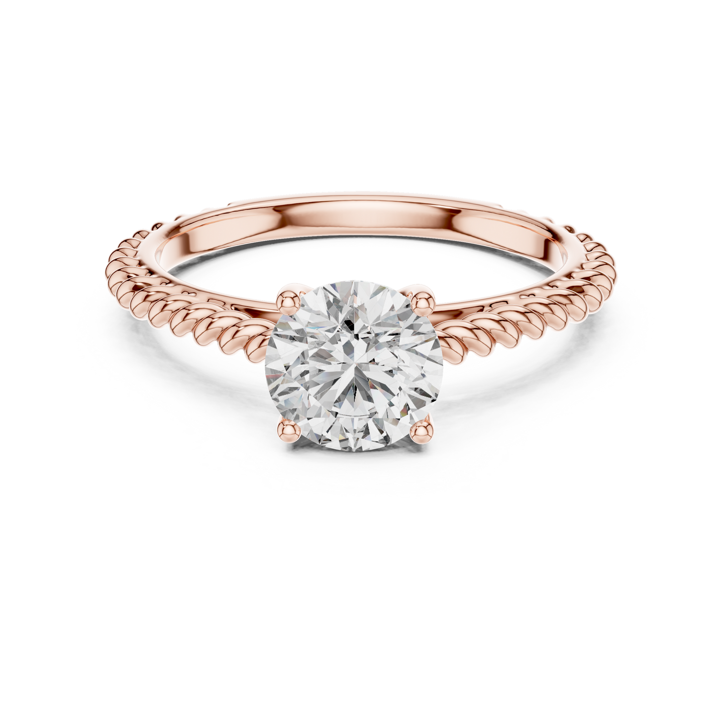 Twisted Shank Lab Grown Diamond Engagement Ring
