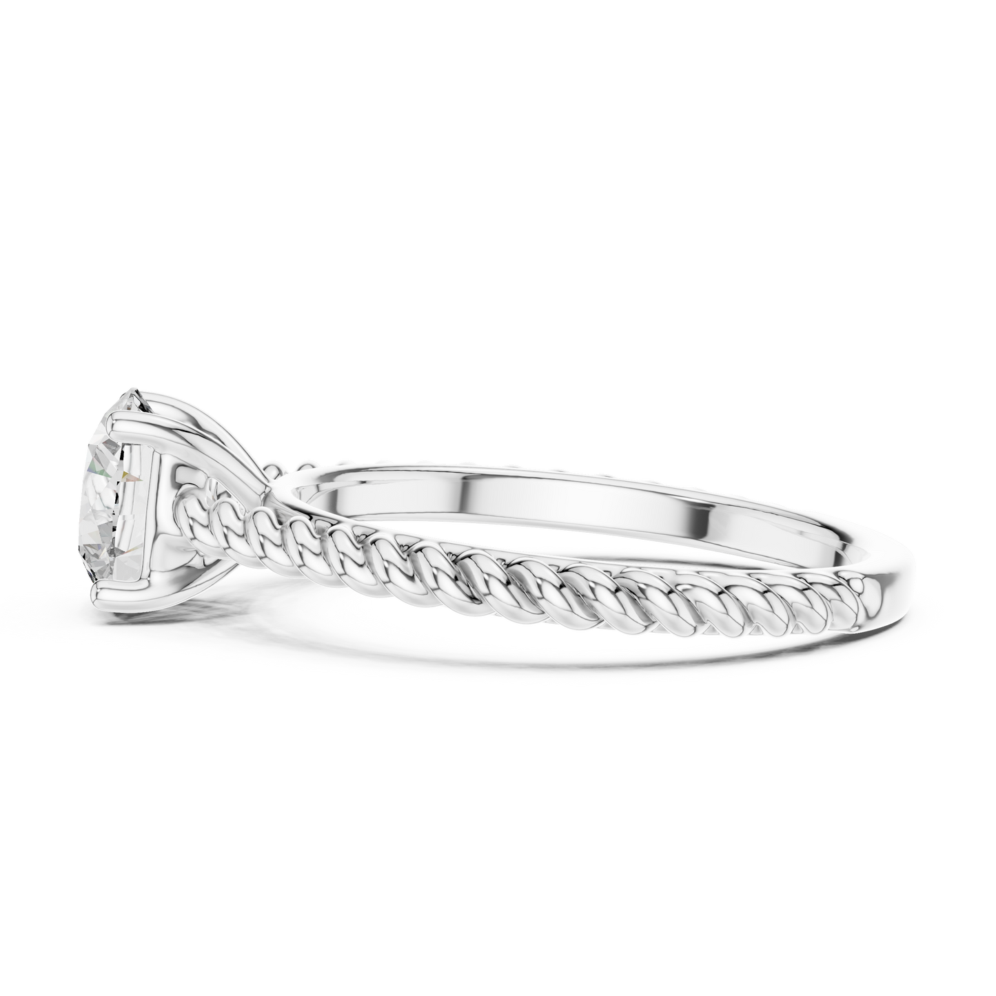 Twisted Shank Lab Grown Diamond Engagement Ring