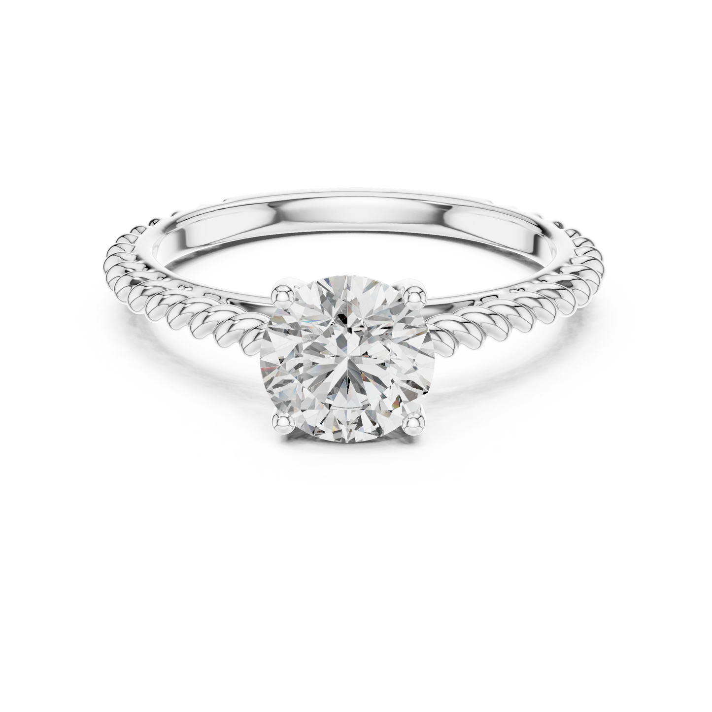 Twisted Shank Lab Grown Diamond Engagement Ring