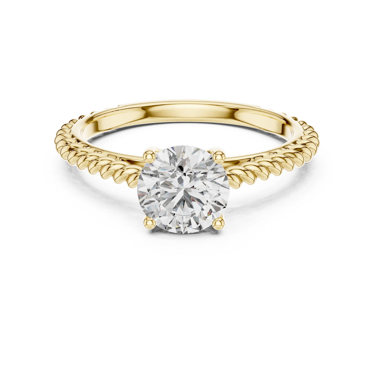 Twisted Shank Lab Grown Diamond Engagement Ring