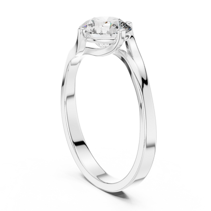 Round Cut Lab Grown Diamond Twisted Shank Solitaire Engagement Ring in Rose Gold