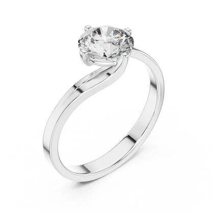 Round Cut Lab Grown Diamond Twisted Shank Solitaire Engagement Ring in Rose Gold