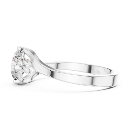 Round Cut Lab Grown Diamond Twisted Shank Solitaire Engagement Ring in Rose Gold