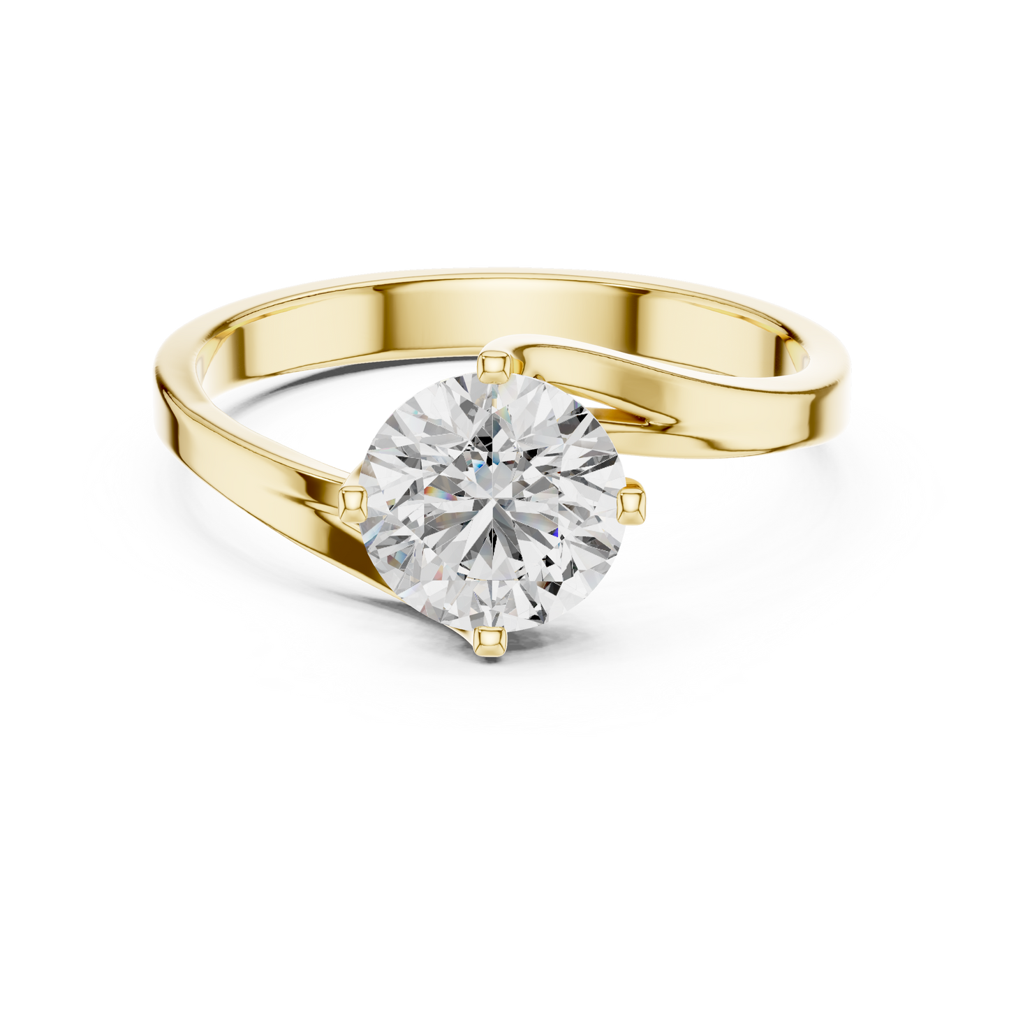 Round Cut Lab Grown Diamond Twisted Shank Solitaire Engagement Ring in Rose Gold
