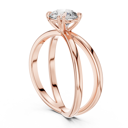 Round Cut Lab Grown Diamond Split Shank Engagement Ring