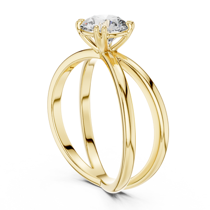 Round Cut Lab Grown Diamond Split Shank Engagement Ring